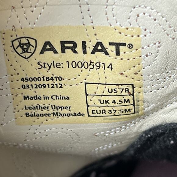 Ariat Boots Fatbaby Heritage Women Sz 7B Brown/Tan Cowgirl Western Bootie Cowboy - Picture 11 of 12